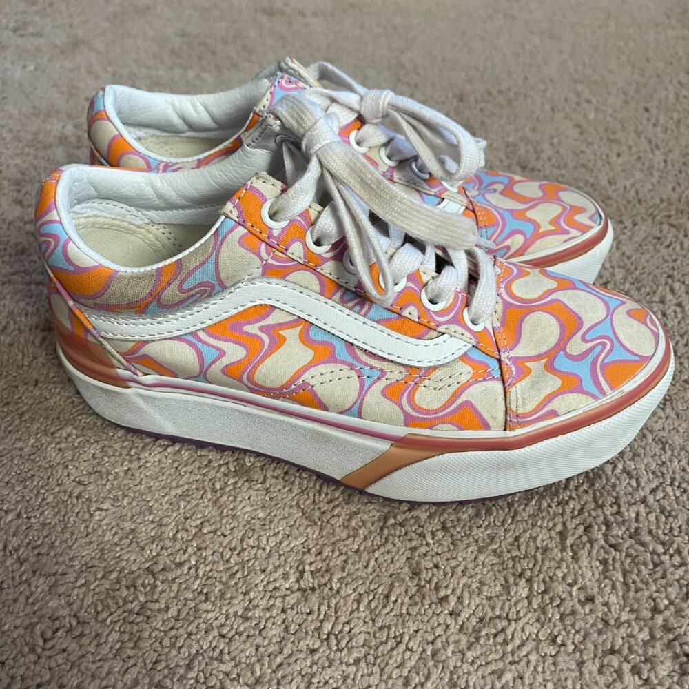 Vans Old Skool Stackform UV Ink Peace Platform Sneakers US Mens 3.5 US Women 5 - Picture 4 of 10